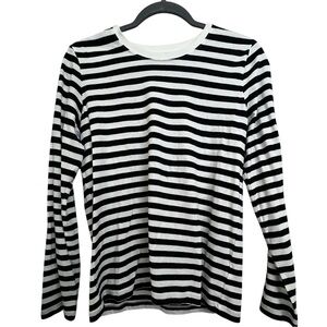 Black and White Striped Long Sleeve Shirt
